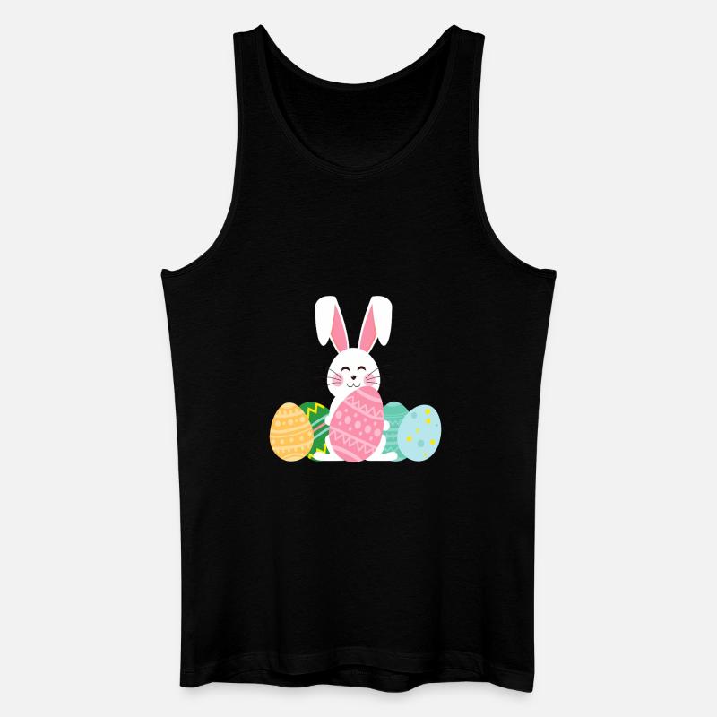 Pastell-Osterhase mit Eiern - Männer Bio Tank Top - Schwarz