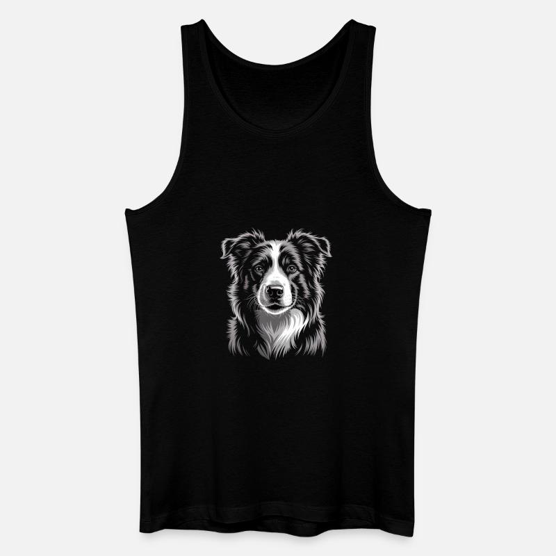 Boder Collie - Männer Bio Tank Top - Schwarz