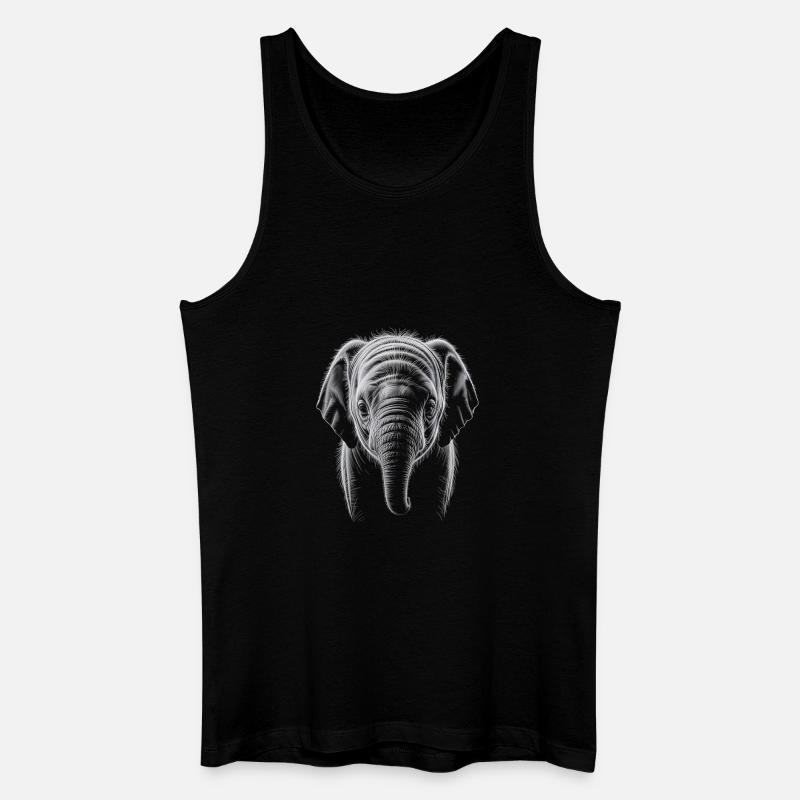 Elefantenkopf - Männer Bio Tank Top - Schwarz
