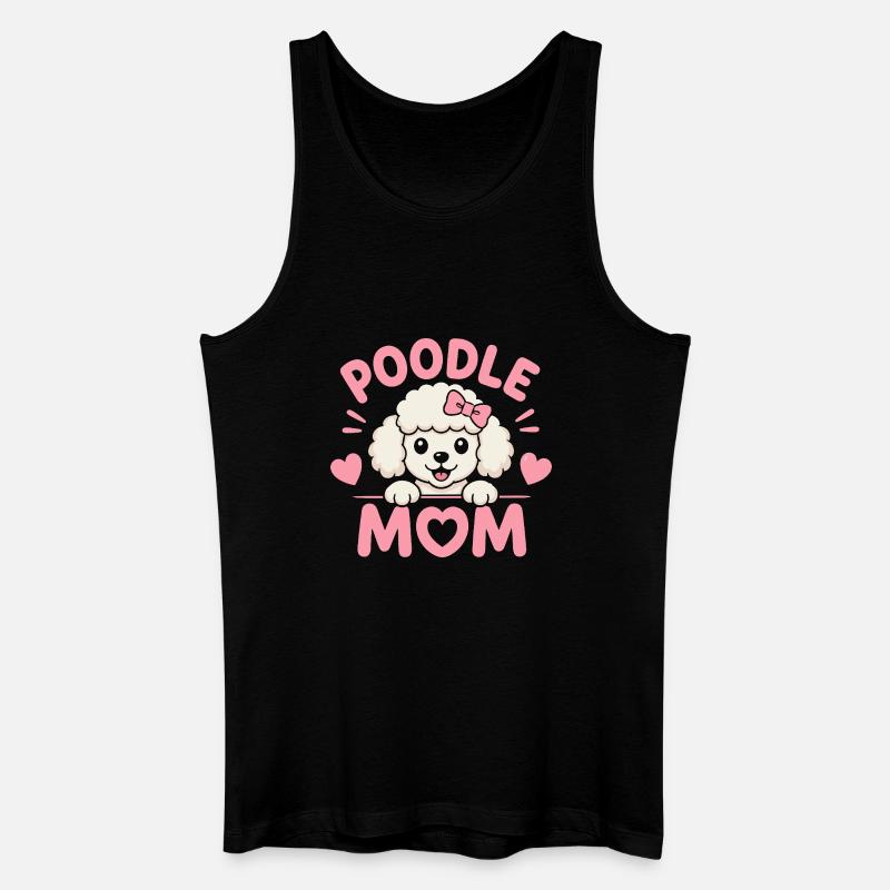 Pudel Mom Herzchen - Männer Bio Tank Top - Schwarz