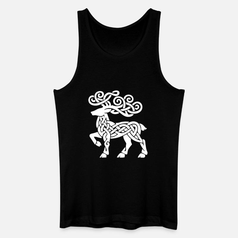 Celtic Knotwork Deer - Men’s Organic Tank Top - black