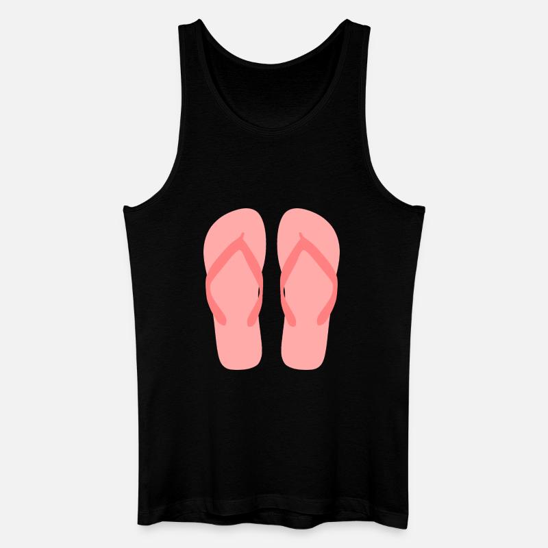 Bubblegum-rosa Flip-Flop-Kunst - Männer Bio Tank Top - Schwarz