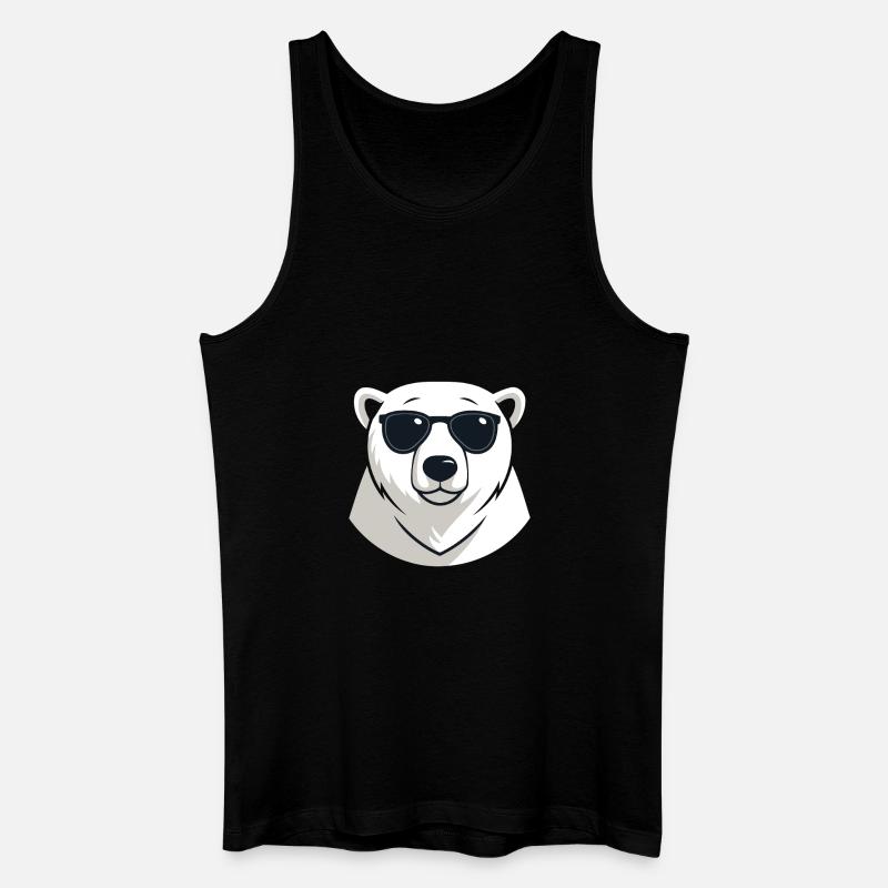 Eisbär mit dunkler Brille - Männer Bio Tank Top - Schwarz
