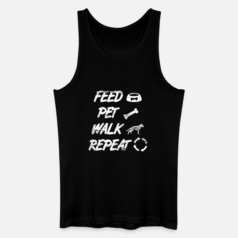 Feed Pet Walk Repeat - Männer Bio Tank Top - Schwarz
