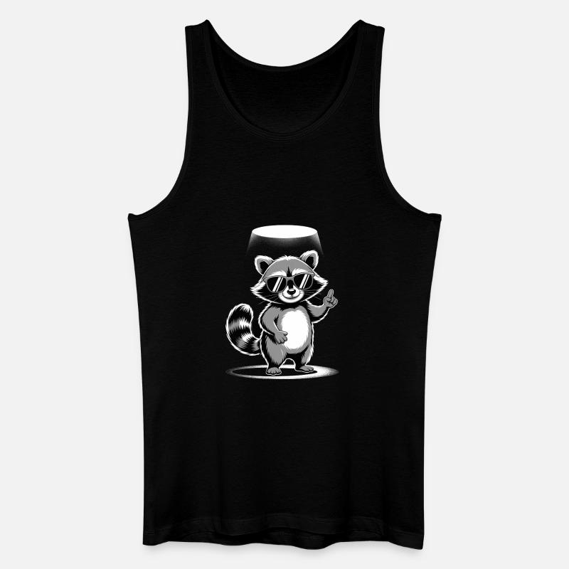 Waschbär mit Sonnenbrille - Männer Bio Tank Top - Schwarz