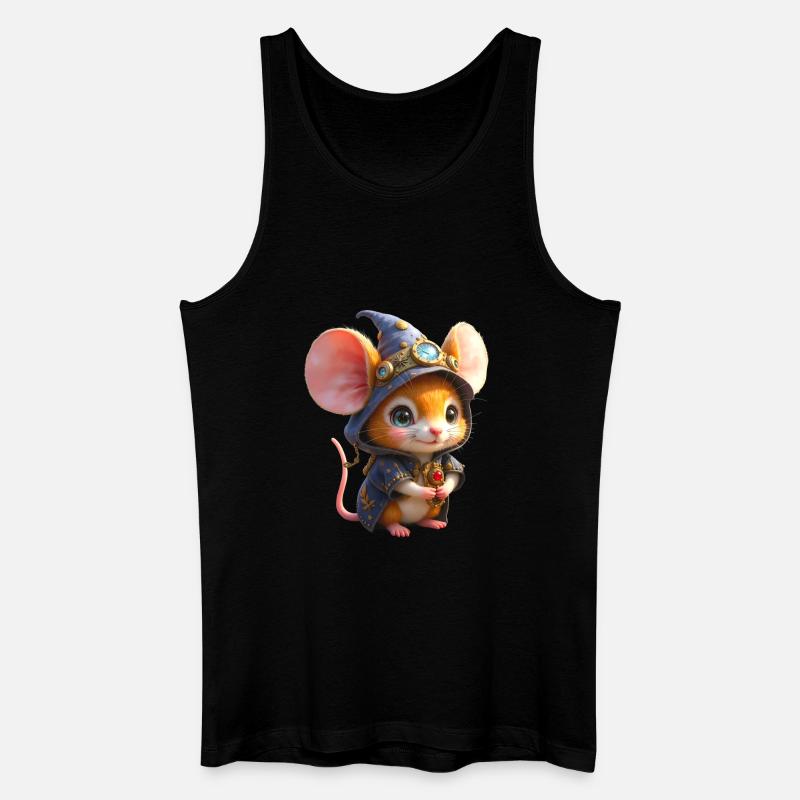 Blaue Steampunk-Zauberermaus - Männer Bio Tank Top - Schwarz