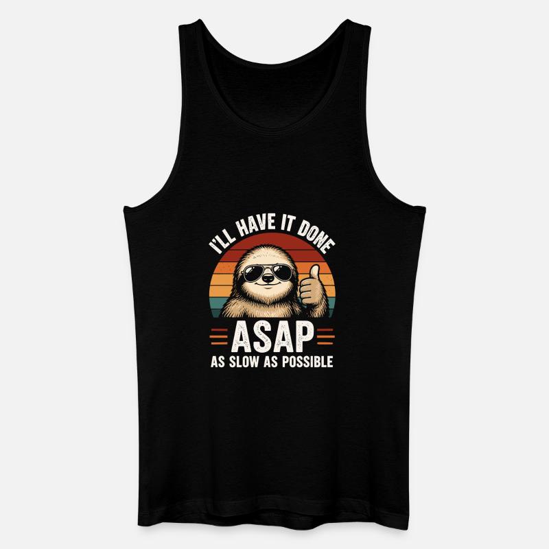 Slow As Possible Sloth Retro - Men’s Organic Tank Top - black
