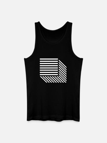 Geometric Diagonal Stripe Mosaic - Men’s Organic Tank Top - black