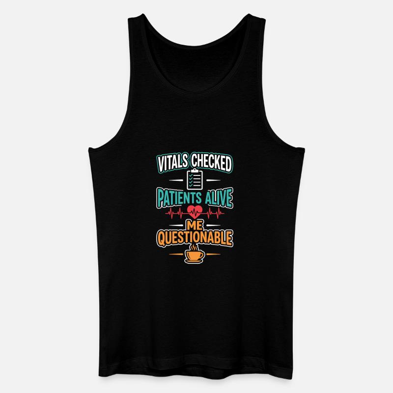 Nachtschicht-krankenschwester, Müde - Männer Bio Tank Top - Schwarz
