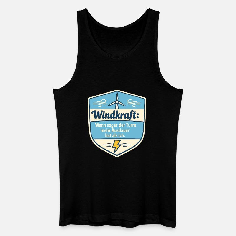 Windkraft Spruchschild Humor - Männer Bio Tank Top - Schwarz