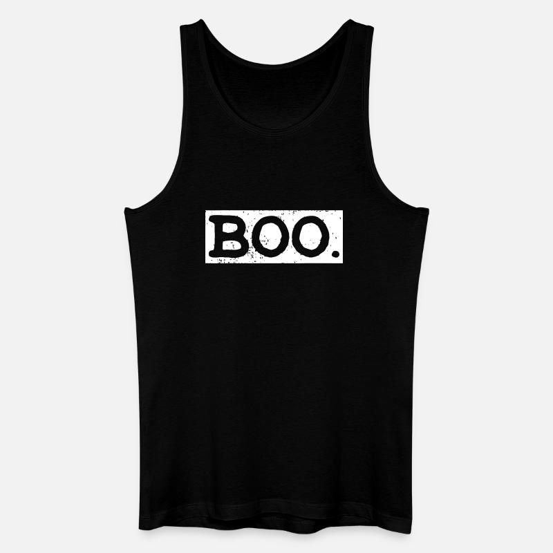 Boo Bold Halloween Typografie - Männer Bio Tank Top - Schwarz