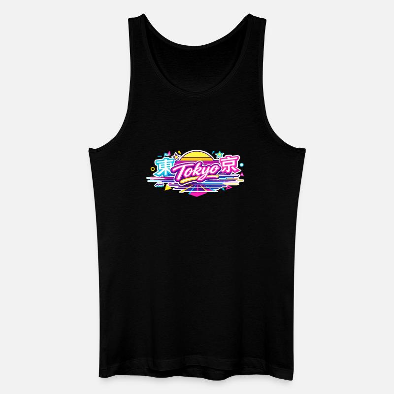 Tokyo Neon - Männer Bio Tank Top - Schwarz