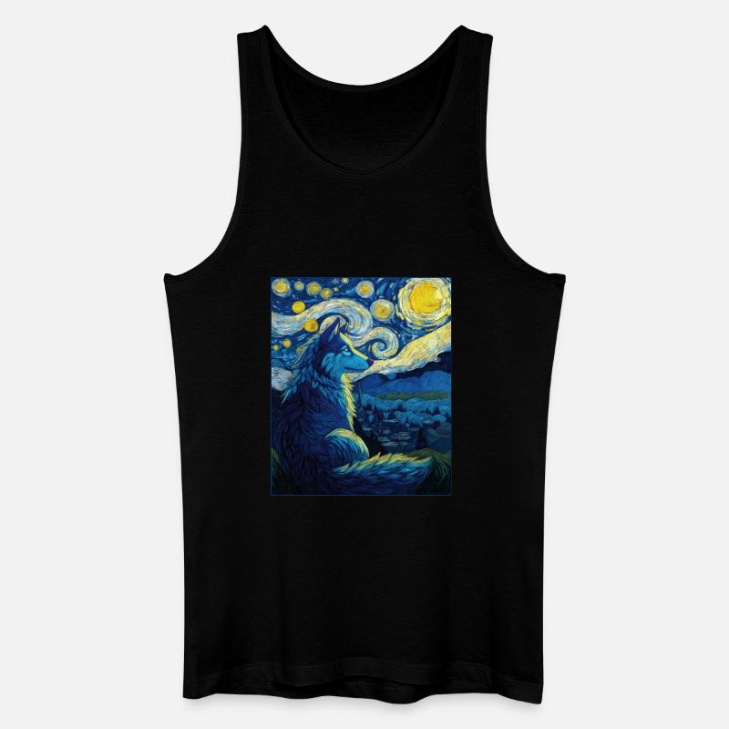 Wolf - Männer Bio Tank Top - Schwarz
