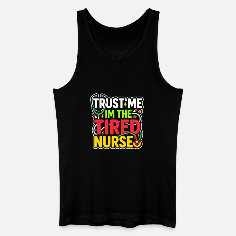 Nachtschicht-krankenschwester, Müde - Männer Bio Tank Top - Schwarz