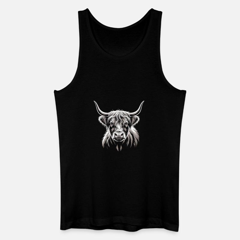 Schottisches Hochlandrind - Männer Bio Tank Top - Schwarz