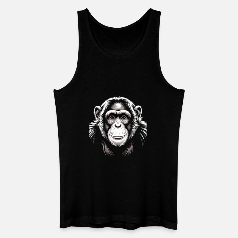 Affe Schimpanse - Männer Bio Tank Top - Schwarz