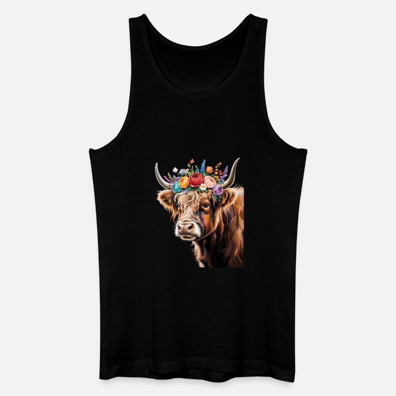 Kuh - Männer Bio Tank Top - Schwarz