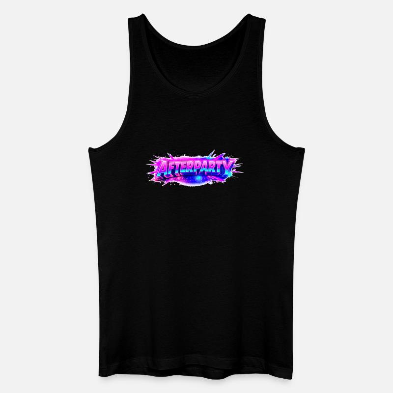 Afterparty Neon Pulse - Männer Bio Tank Top - Schwarz
