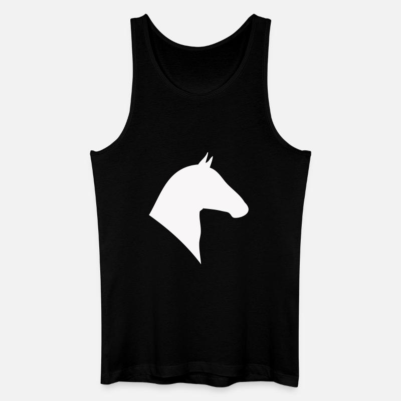 Pferdekopf Silhouette Minimal - Männer Bio Tank Top - Schwarz