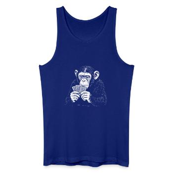 Chimp playing Cards - Men’s Organic Tank Top - royal blue - Front