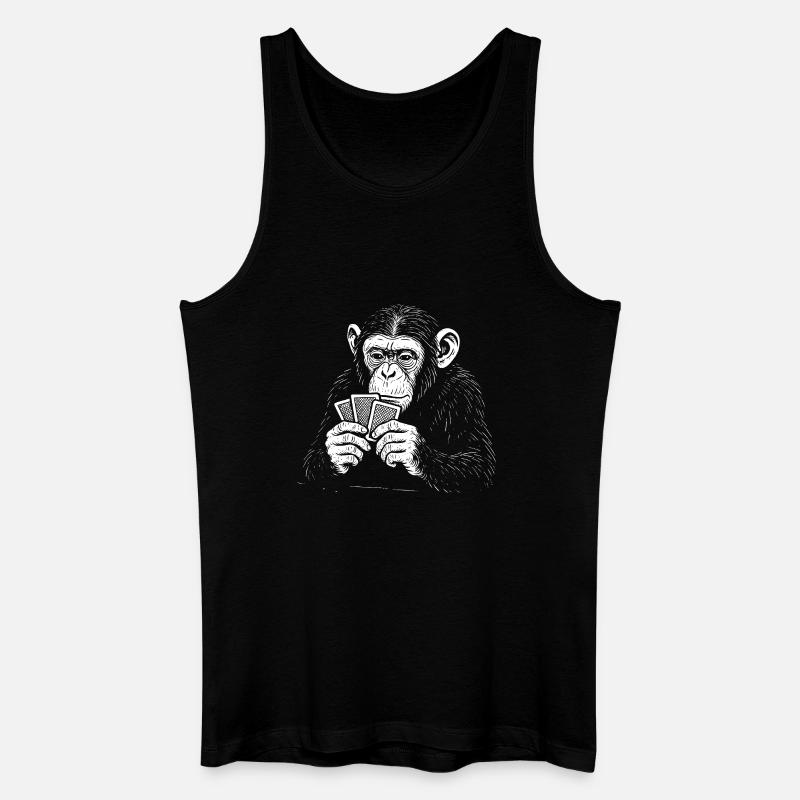 Schimpansespielkarten - Männer Bio Tank Top - Schwarz