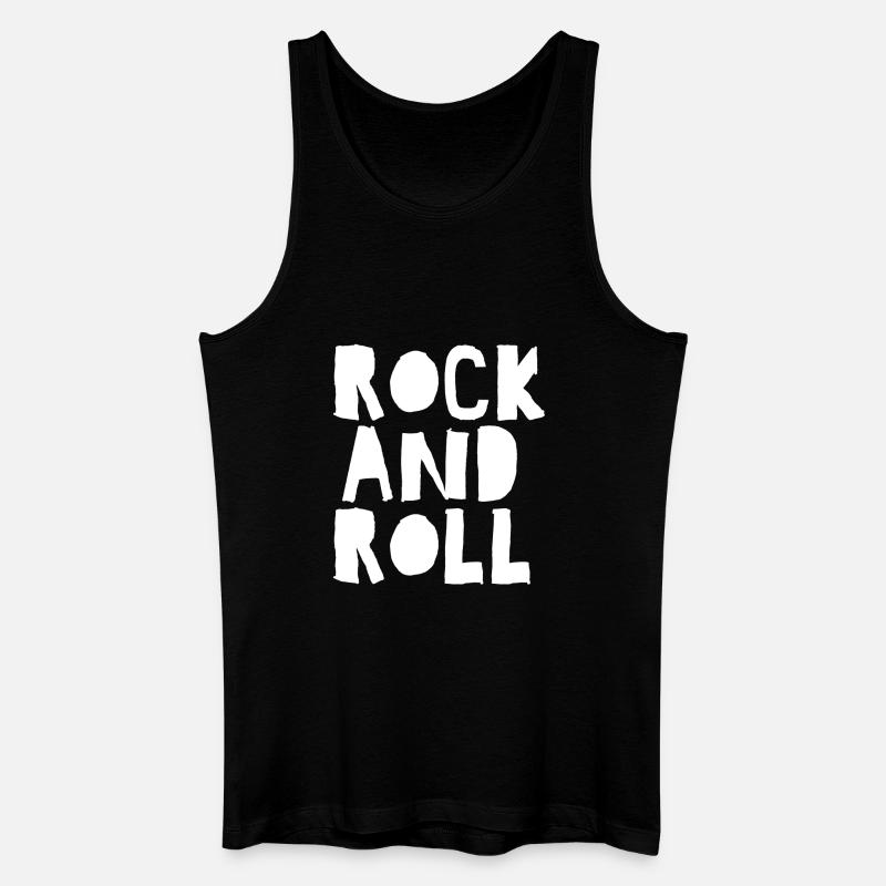 Rock'n'Roll Bold Typografie - Männer Bio Tank Top - Schwarz