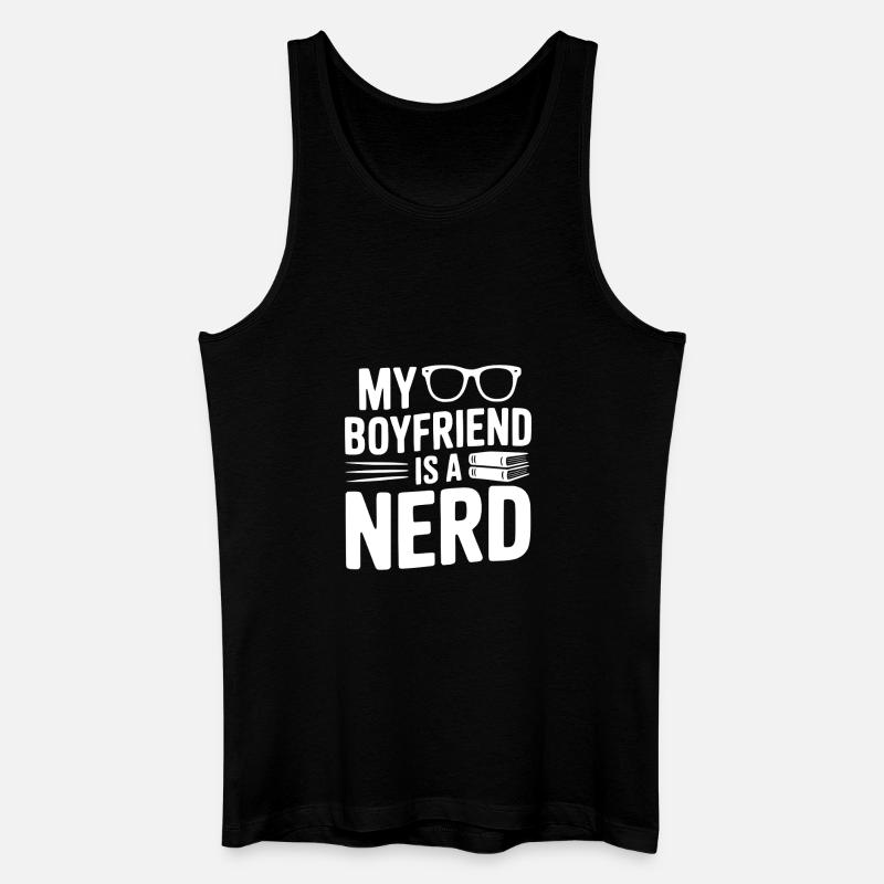 Mein Freund ist ein Nerd - Männer Bio Tank Top - Schwarz