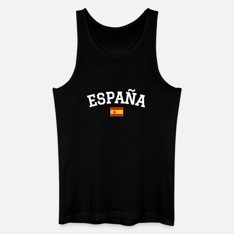 Drapeau espagnol Dessin blanc - Débardeur bio Homme - noir