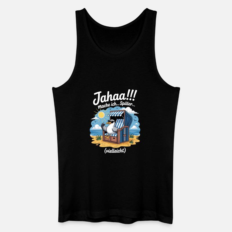  Jahaa mache ich spaeter vielleicht Moewe - Männer Bio Tank Top - Schwarz