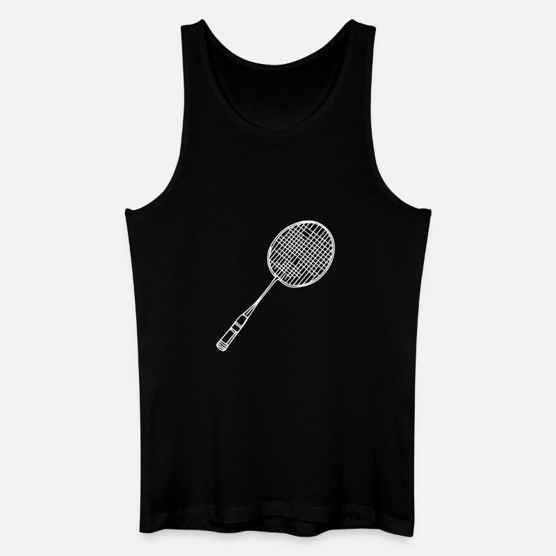 Badmintonschläger Zeichnung - Männer Bio Tank Top - Schwarz