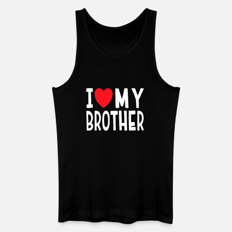 Ich liebe meinen Bruder - Männer Bio Tank Top - Schwarz