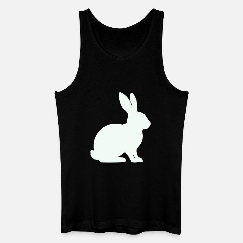 Hase Silhouette Minimal - Männer Bio Tank Top - Schwarz