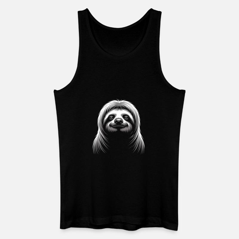 Faultier - Männer Bio Tank Top - Schwarz