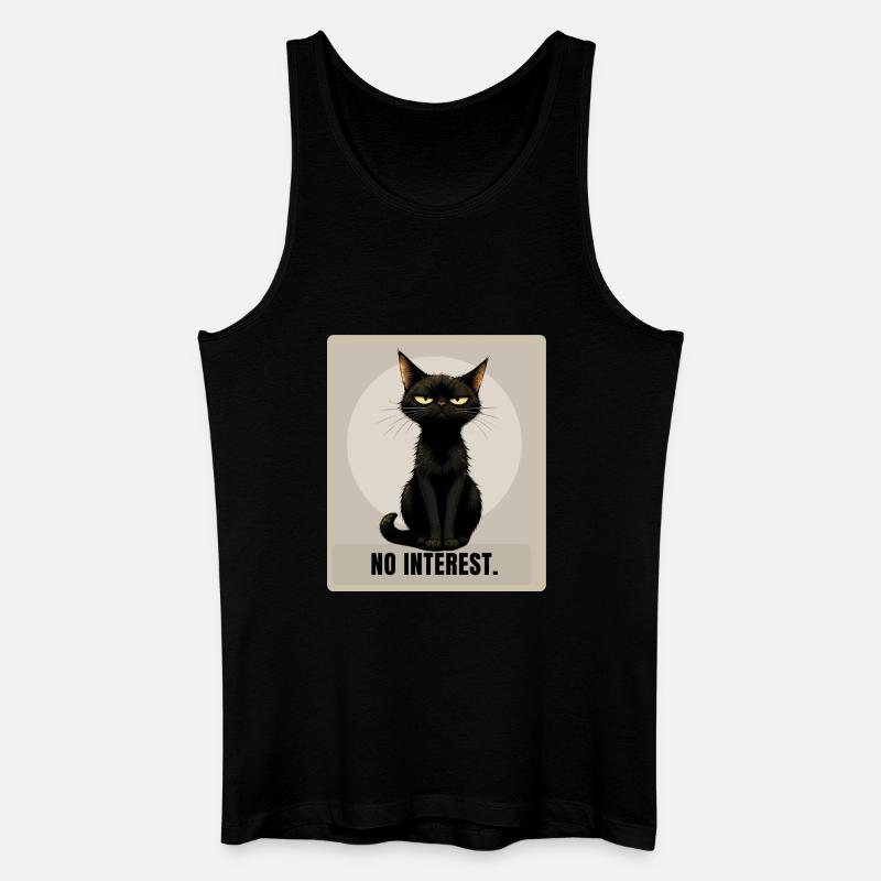 No Interest. – Sarcastic Black Cat Design - Männer Bio Tank Top - Schwarz