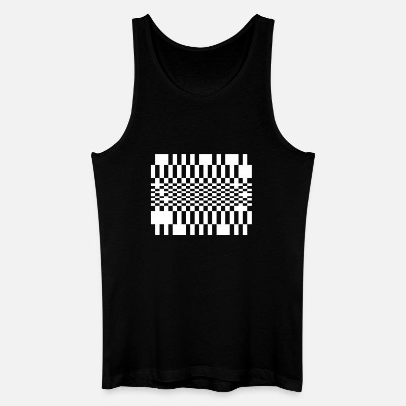 Optic Wave Grid - Men’s Organic Tank Top - black