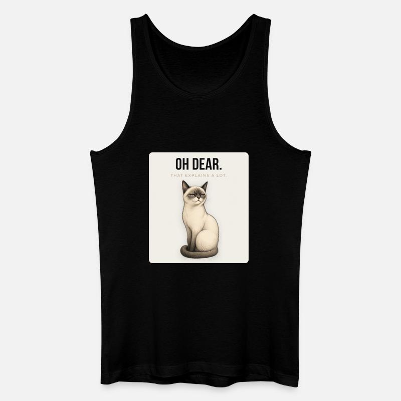 OH DEAR Sarcastic Cat Design - Männer Bio Tank Top - Schwarz