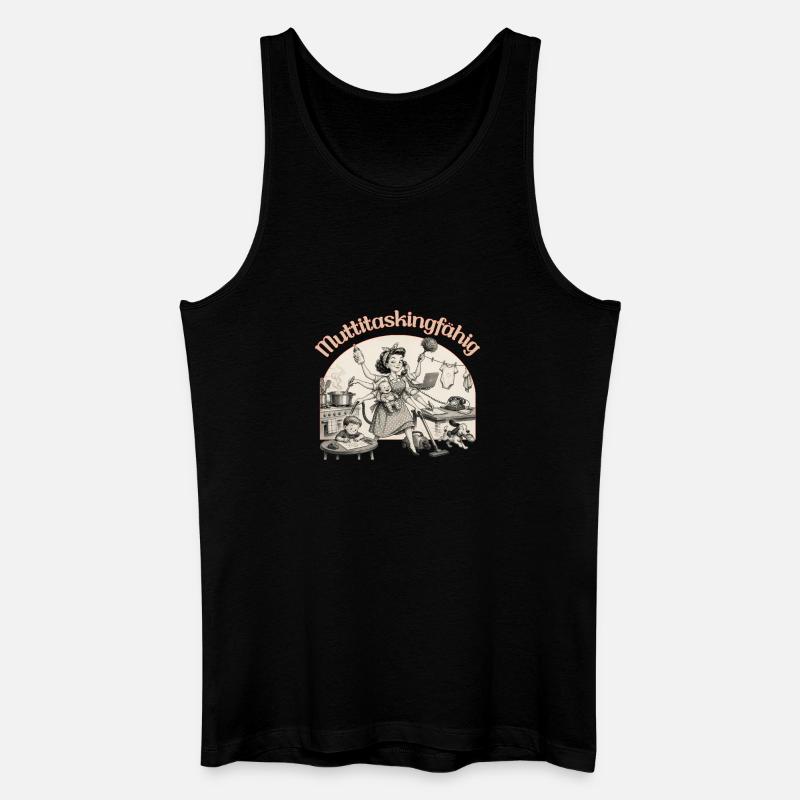 Multitasking? Nein. Muttitasking - Chaos? Läuft! - Männer Bio Tank Top - Schwarz