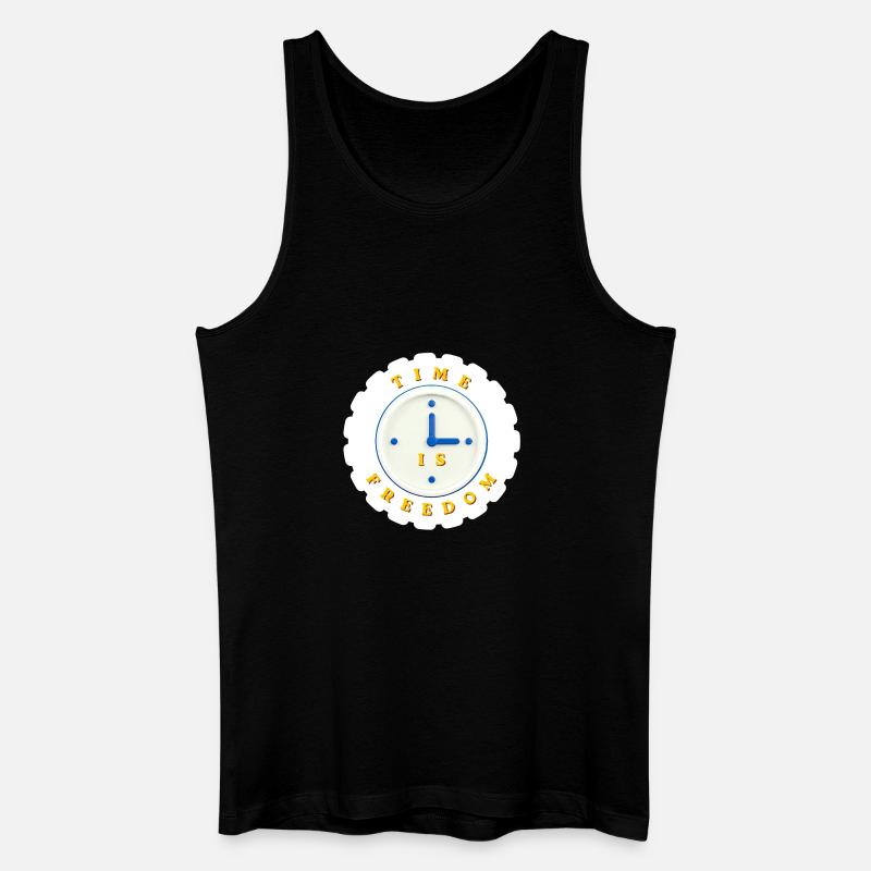 Zeit ist Freiheit - Männer Bio Tank Top - Schwarz