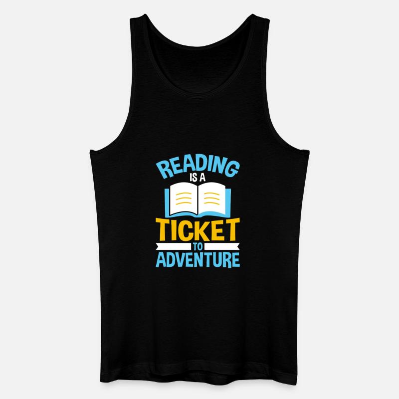 Lesen ist Ticket zu Abenteuern - Männer Bio Tank Top - Schwarz