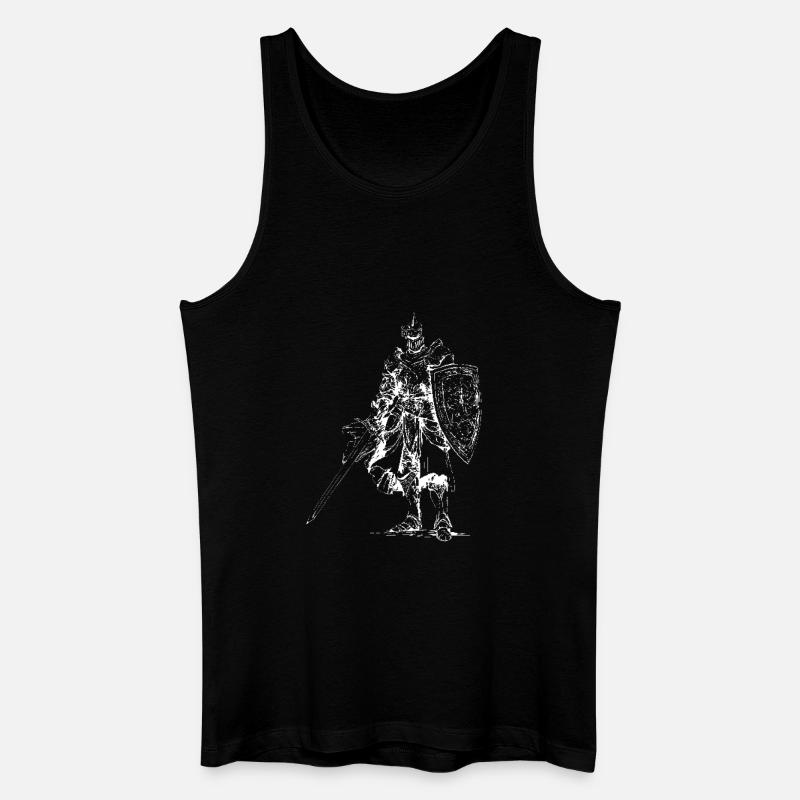 Heraldischer Ritter mit Schild - Männer Bio Tank Top - Schwarz