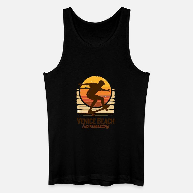 Venice Beach Skateboard Sunset - Männer Bio Tank Top - Schwarz