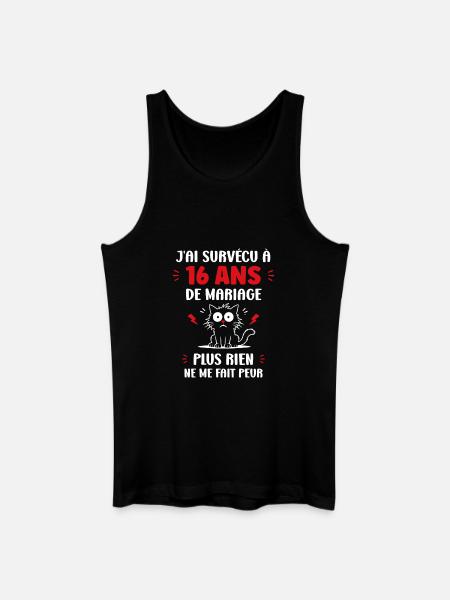 16 ans de mariage - Débardeur bio Homme - noir