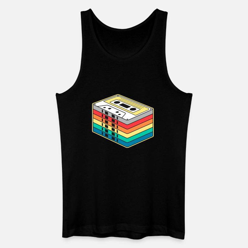 Vibrant Rainbow Kassette - Männer Bio Tank Top - Schwarz