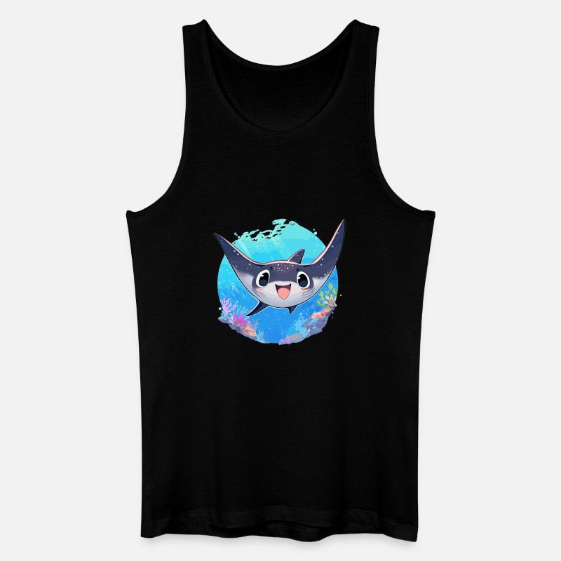 Rochen Mantarochen - Männer Bio Tank Top - Schwarz