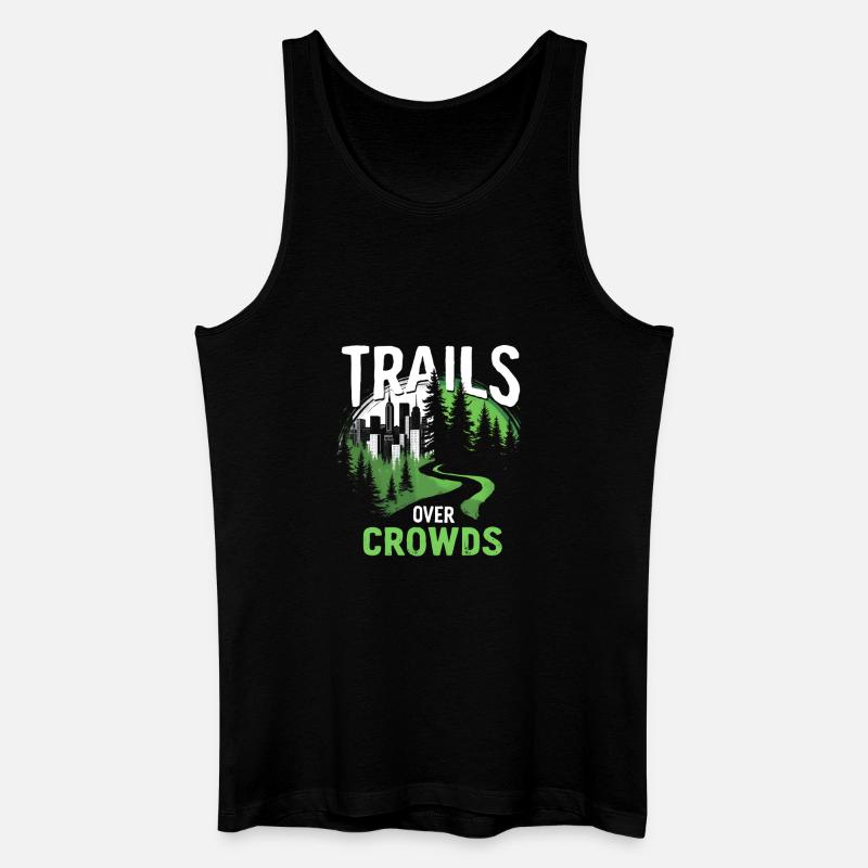 Trails Over Crowds Langsames Wandern - Männer Bio Tank Top - Schwarz