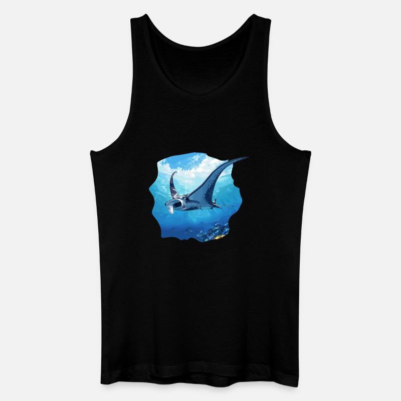Rochen Mantarochen - Männer Bio Tank Top - Schwarz