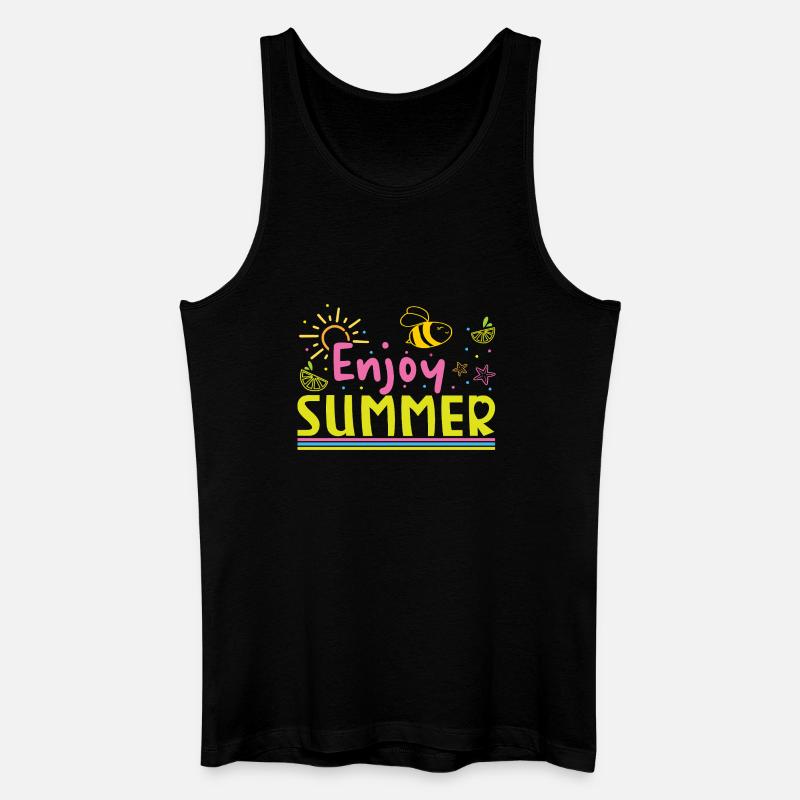 Enjoy the summer - Männer Bio Tank Top - Schwarz