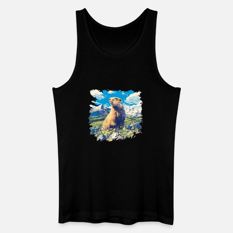 Murmeltiere Murmeltier - Männer Bio Tank Top - Schwarz