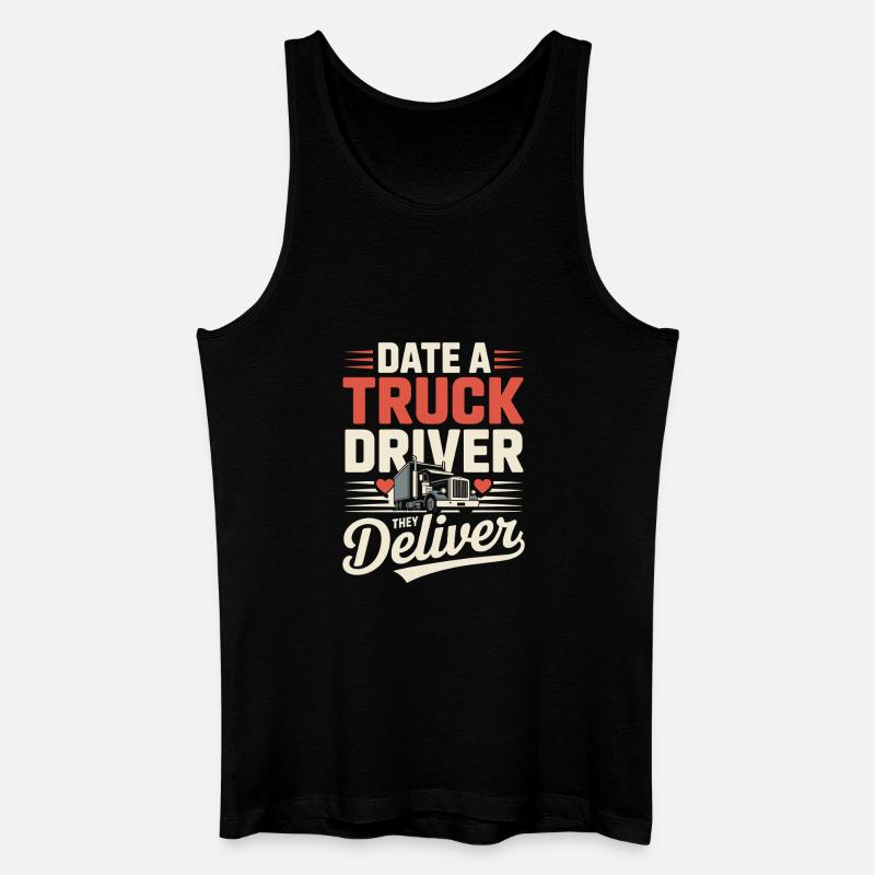 Date Lastwagenfahrer Ehefrau Trucker Spruch - Männer Bio Tank Top - Schwarz