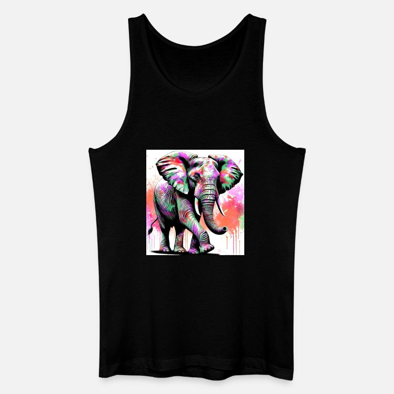 Elefant - Männer Bio Tank Top - Schwarz